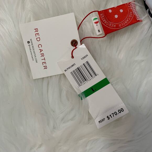 NWT Red Carter Blue Floral 'Vision' Halter Plunge One Piece Swimsuit - Picture 7 of 8